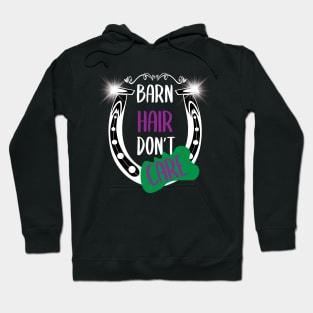 Barn Hair Don't Care Shirt Horse Shirt - Green & Purple Hoodie